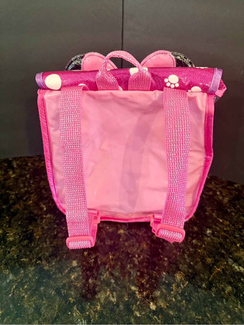 Pink Minnie Mouse Kids clear Backpack with Bow - Picture 2 of 9